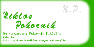 miklos pokornik business card